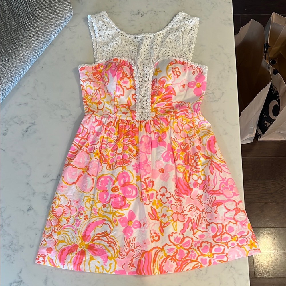 Lilly Pulitzer Pink and Orange Sleeveless Sundress Size 4